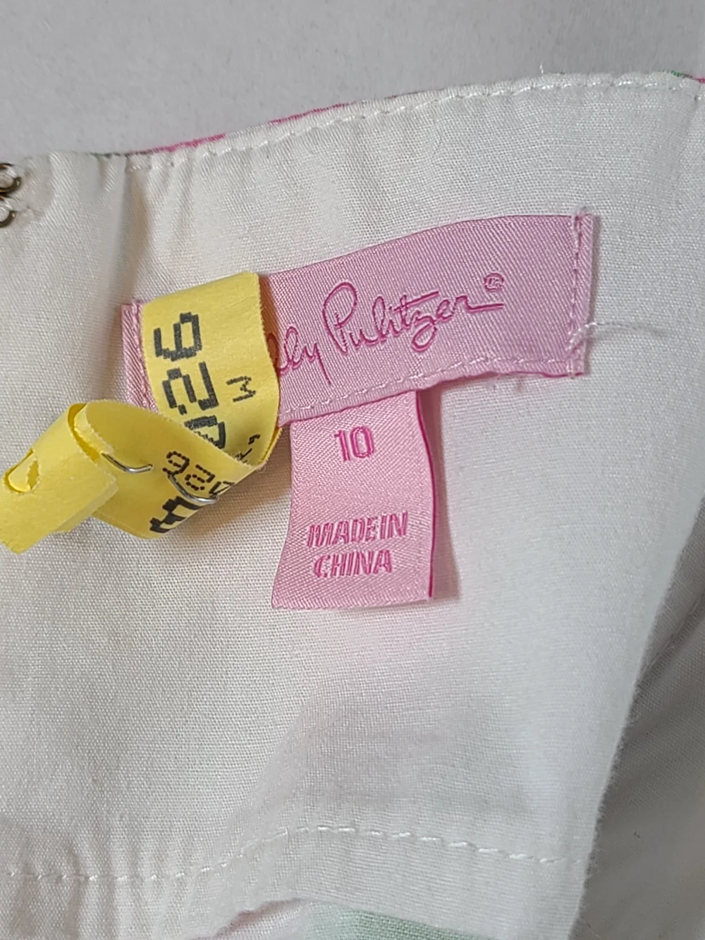 SOLD Pulitzer Vintage Strapless Dress With Zip & Back Tie White Textured SOLD - Picture 5 of 13